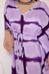 Aabha Clamp Dyed Modal Silk Kaftan