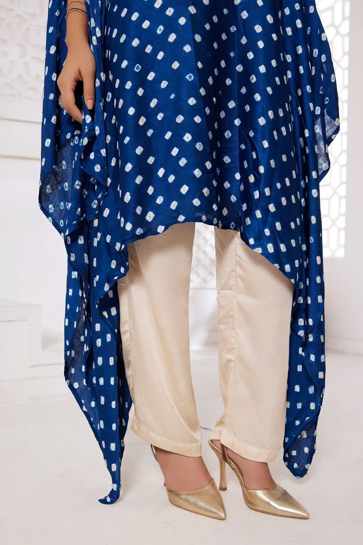 Aabha Bandhani Modal Silk Top with Pant