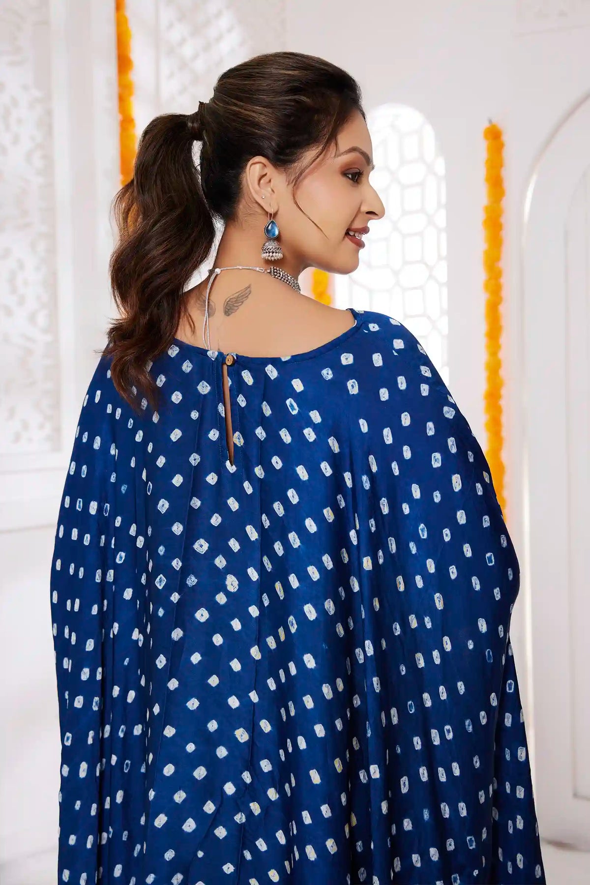 Aabha Bandhani Modal Silk Top with Pant