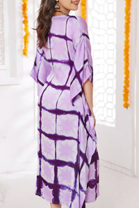 Aabha Clamp Dyed Modal Silk Kaftan