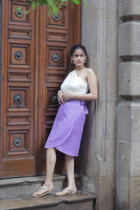 Bella Violet Hand Dyed Knee Length Wrap Skirt