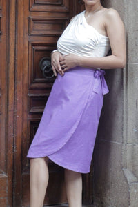 Bella Violet Hand Dyed Knee Length Wrap Skirt