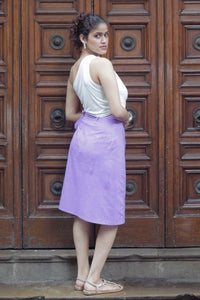 Bella Violet Hand Dyed Knee Length Wrap Skirt