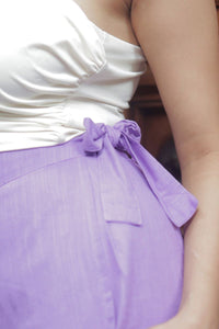 Bella Violet Hand Dyed Knee Length Wrap Skirt