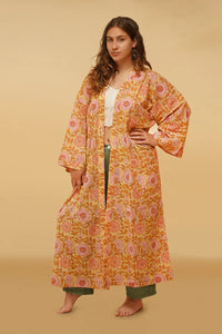 Moye Sunflower Hand Block Printed Kimono