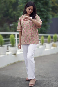Elegant Pihu Garden Button Top with front buttons