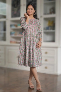 Chhaya Periwinkle Grey Skater Dress