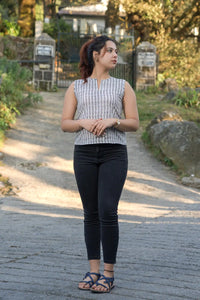 Elegant Hand Block Printed Nova Sleeveless Top