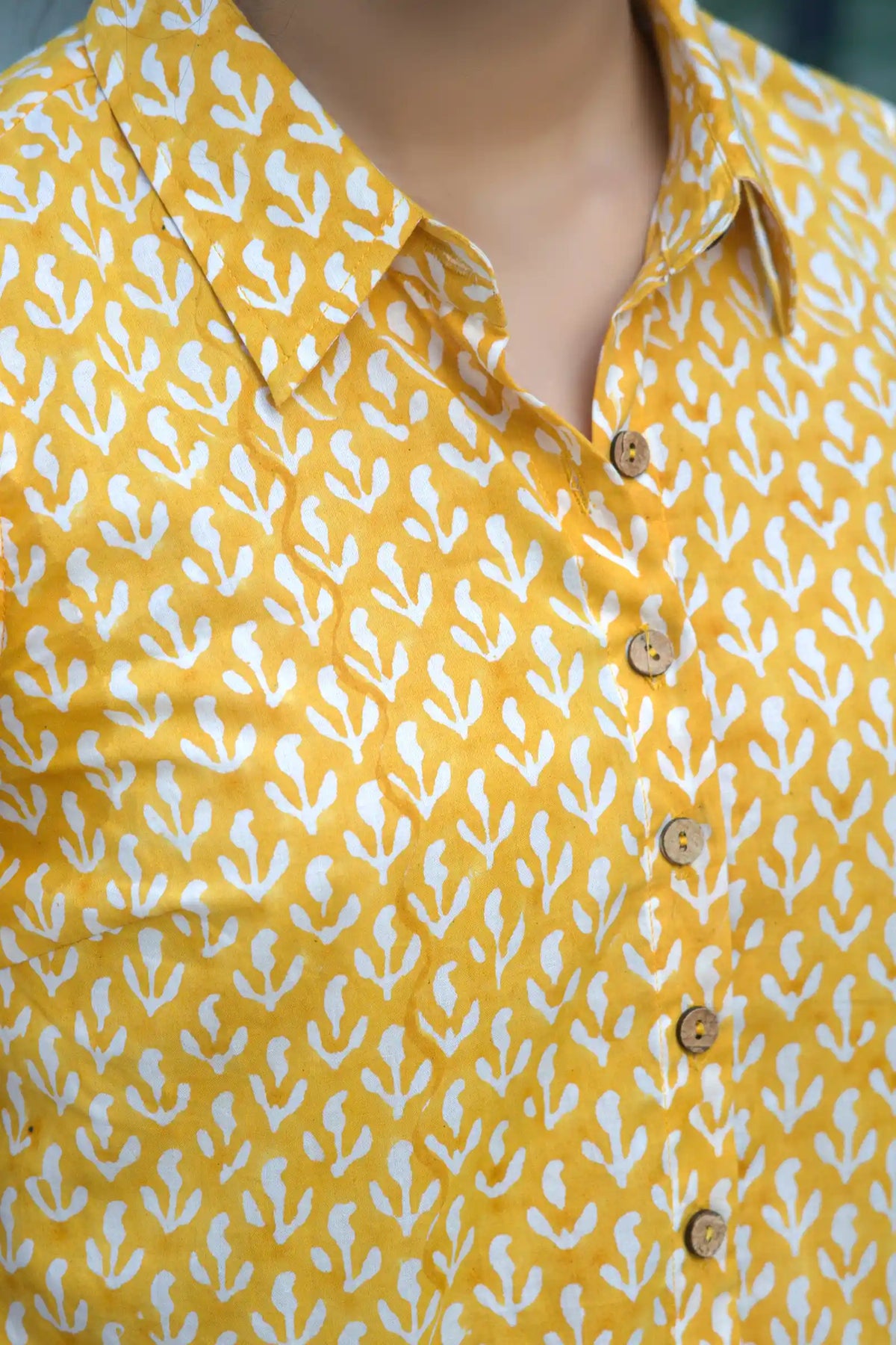 Stylish Yellow Co-ord Set in Hand Block Print – Ela Design