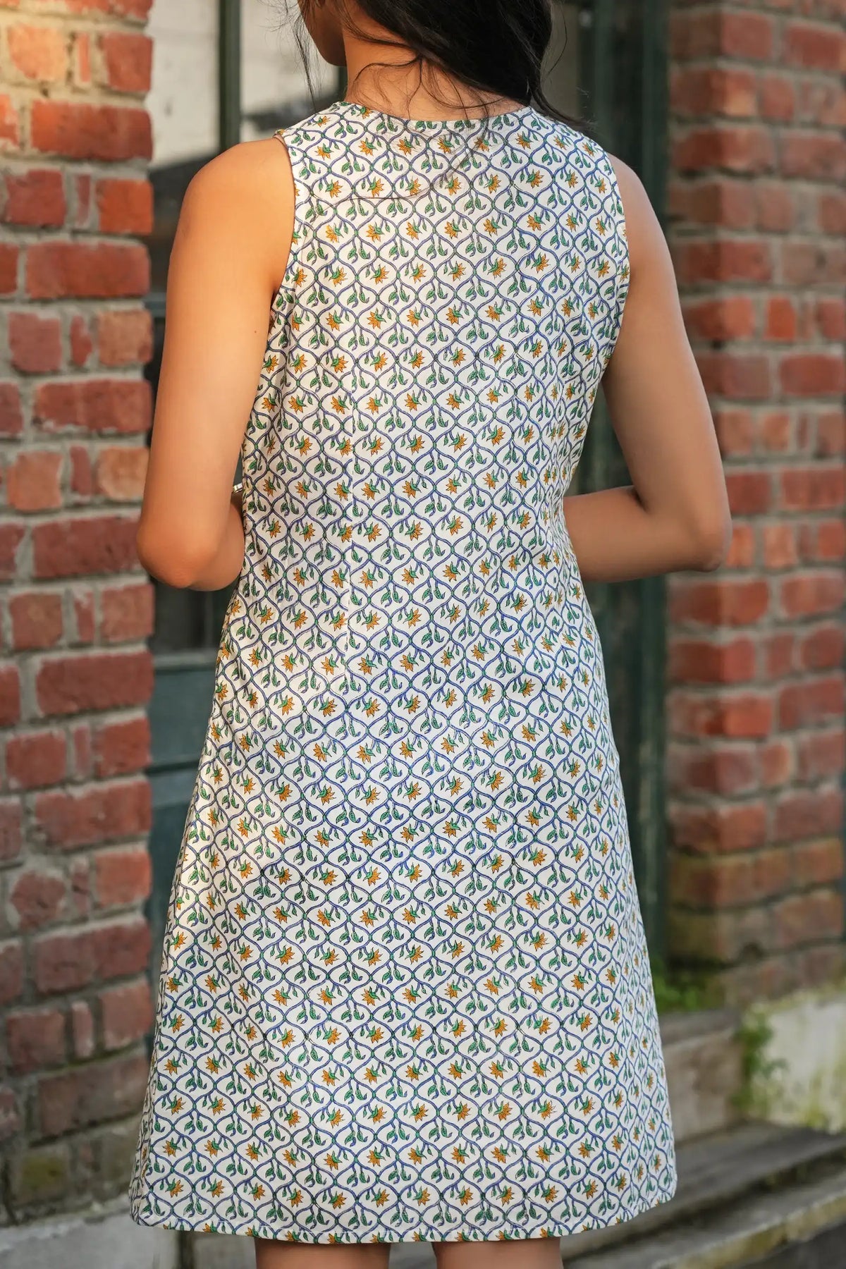 Yellow flower dress – premium cotton handcrafted style