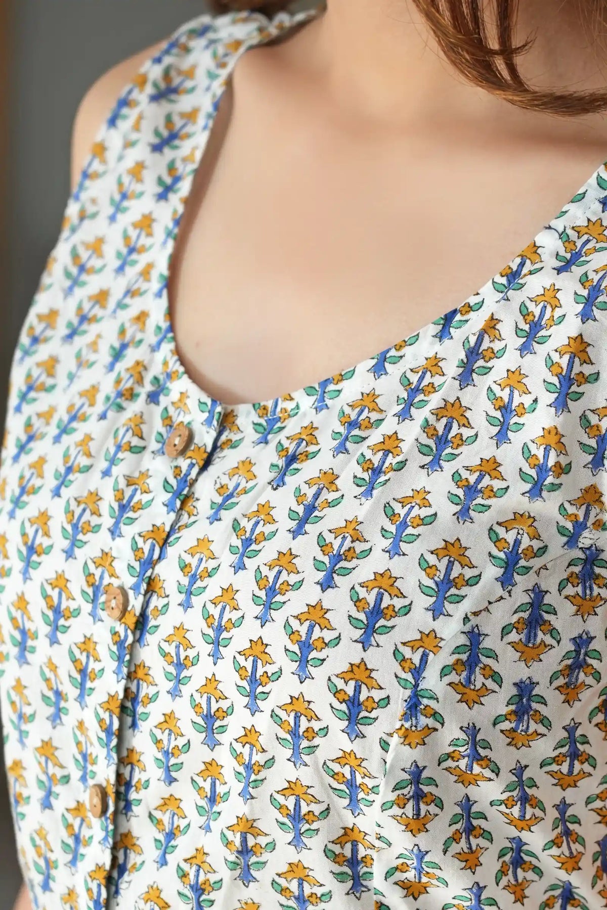 Comfortable Zahra Yellow Palash Jumpsuit in Hand Block Print