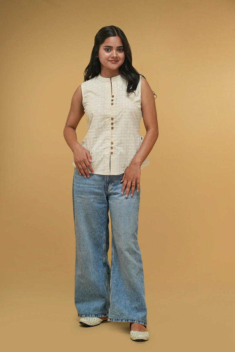 Nilamind Pihu Ivory Top - premium ivory tops & shirts