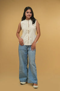 Nilamind Pihu Ivory Top - premium ivory tops & shirts