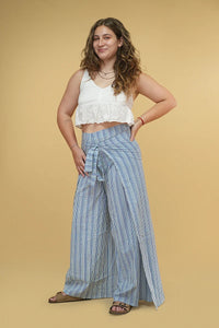 Bohemian Style Lyla Blue Wrap Pant for Women