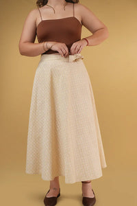 Elegant Lyla Ivory Wrap Skirt outfit styling