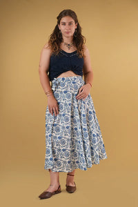 Summer style Lyla Dahlia Blue Wrap Skirt