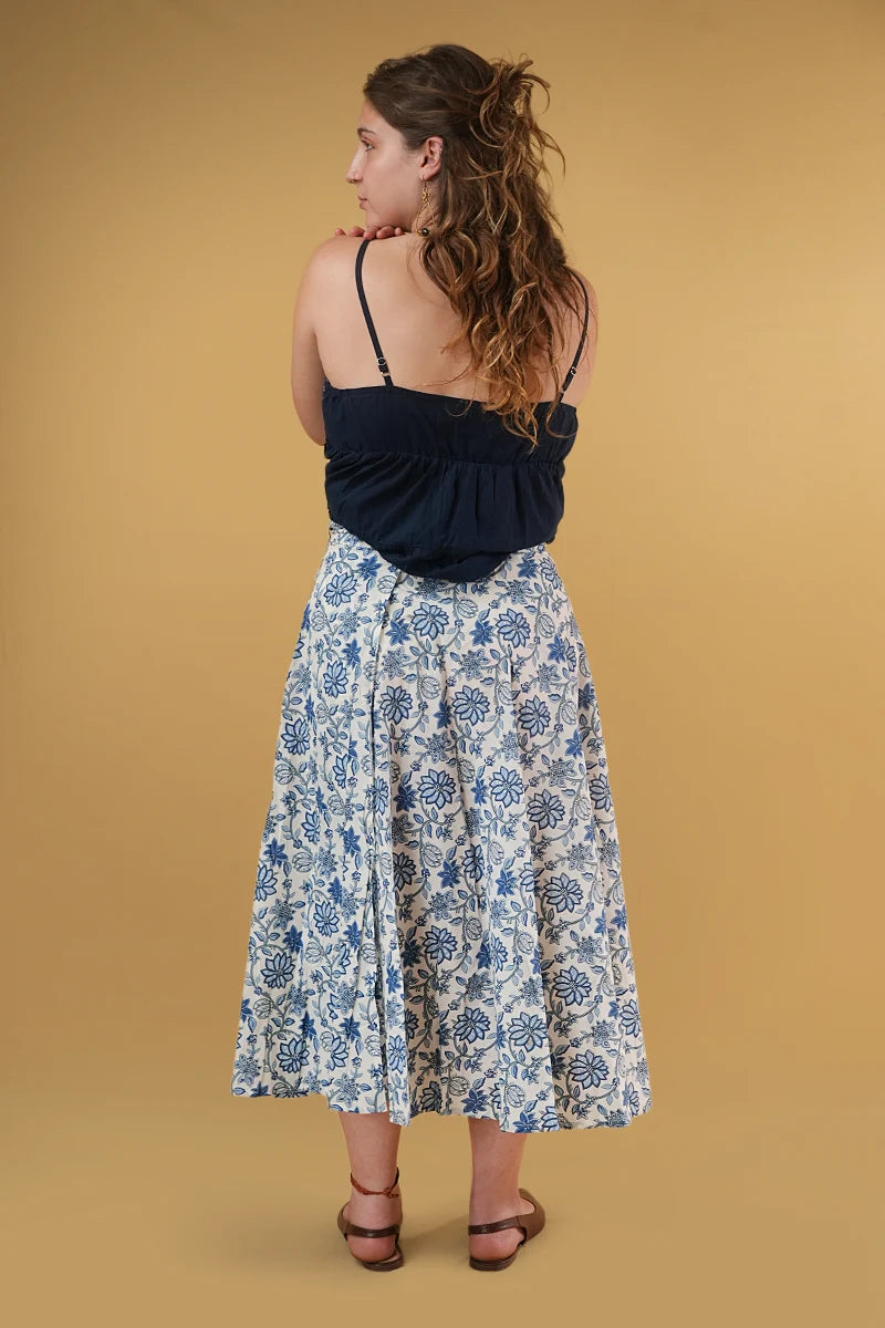Fashionable Lyla Dahlia Blue Wrap Skirt look