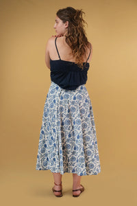 Fashionable Lyla Dahlia Blue Wrap Skirt look