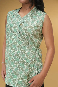 Boho style Meher Forest Tie-Up Top for everyday wear