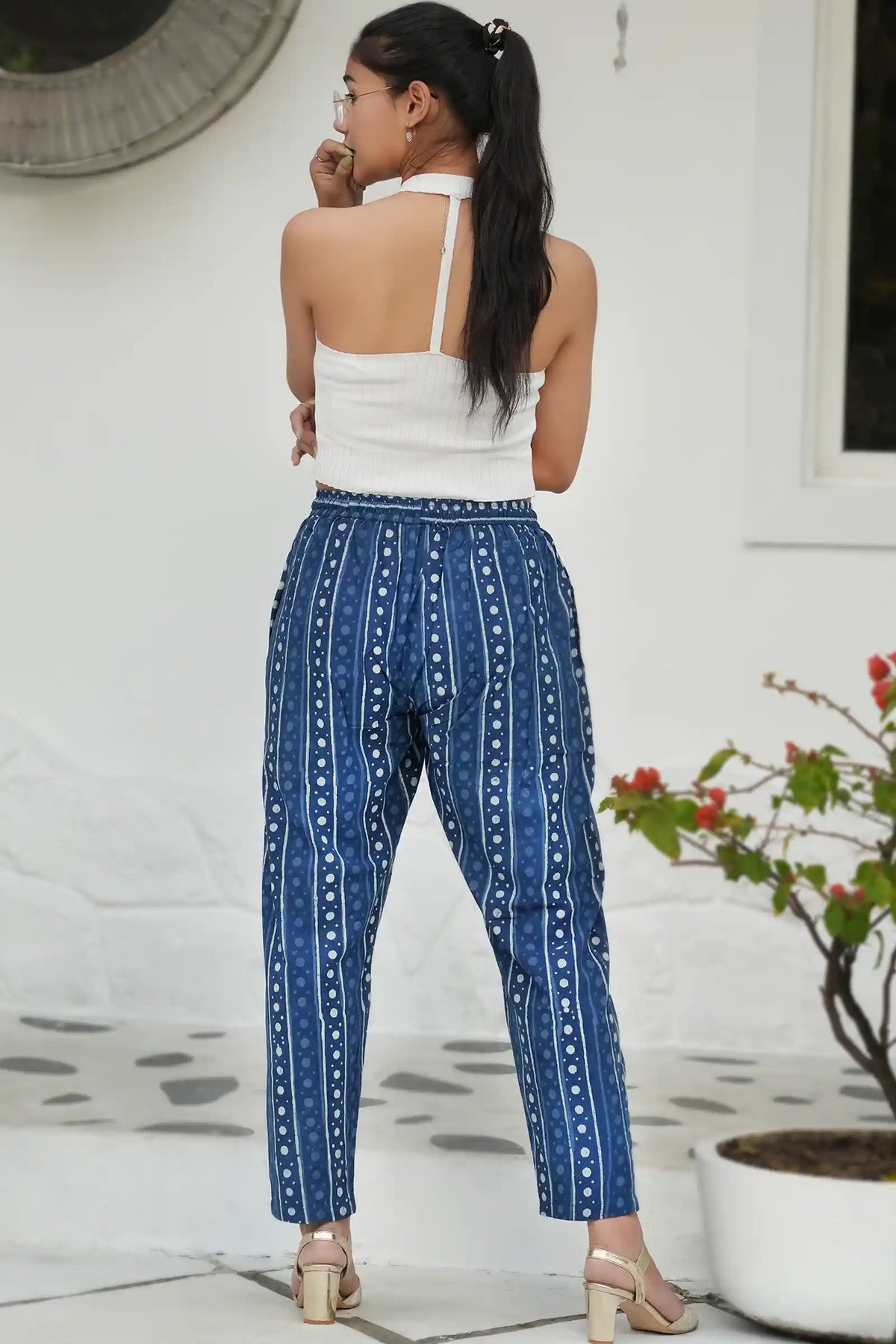 Fariha Indigo Straight Pants
