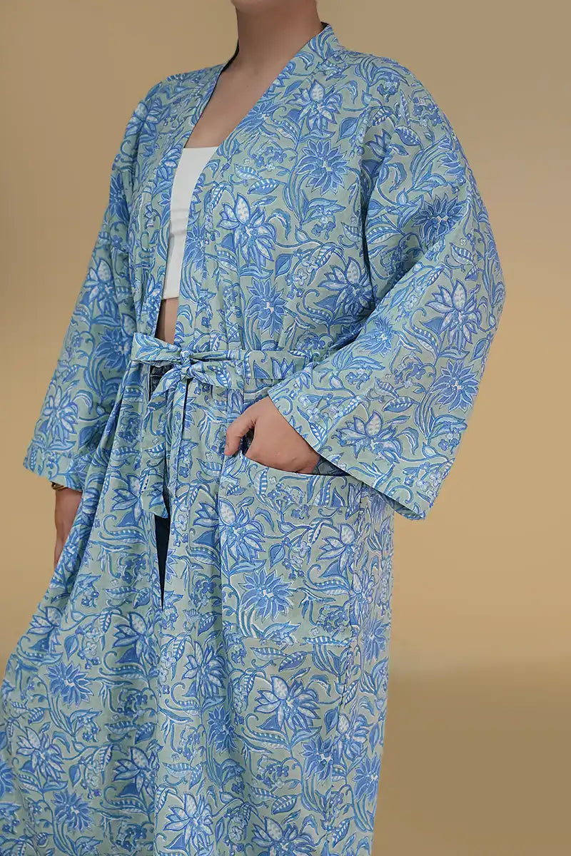 Moye Lily Hand Block Printed Kimono
