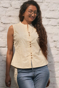 Pihu Ivory Top with modern design - women’s fashion