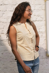 Lightweight Pihu Ivory Top - chic ivory shirt