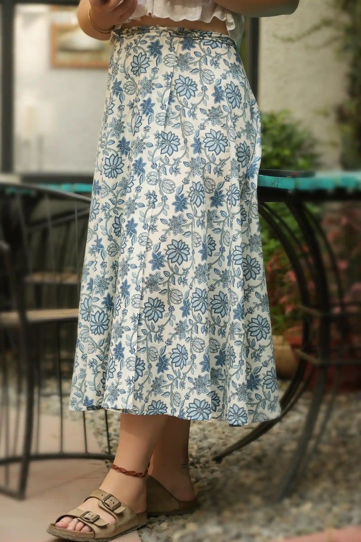 Trendy Lyla Dahlia Blue Wrap Skirt for everyday fashion