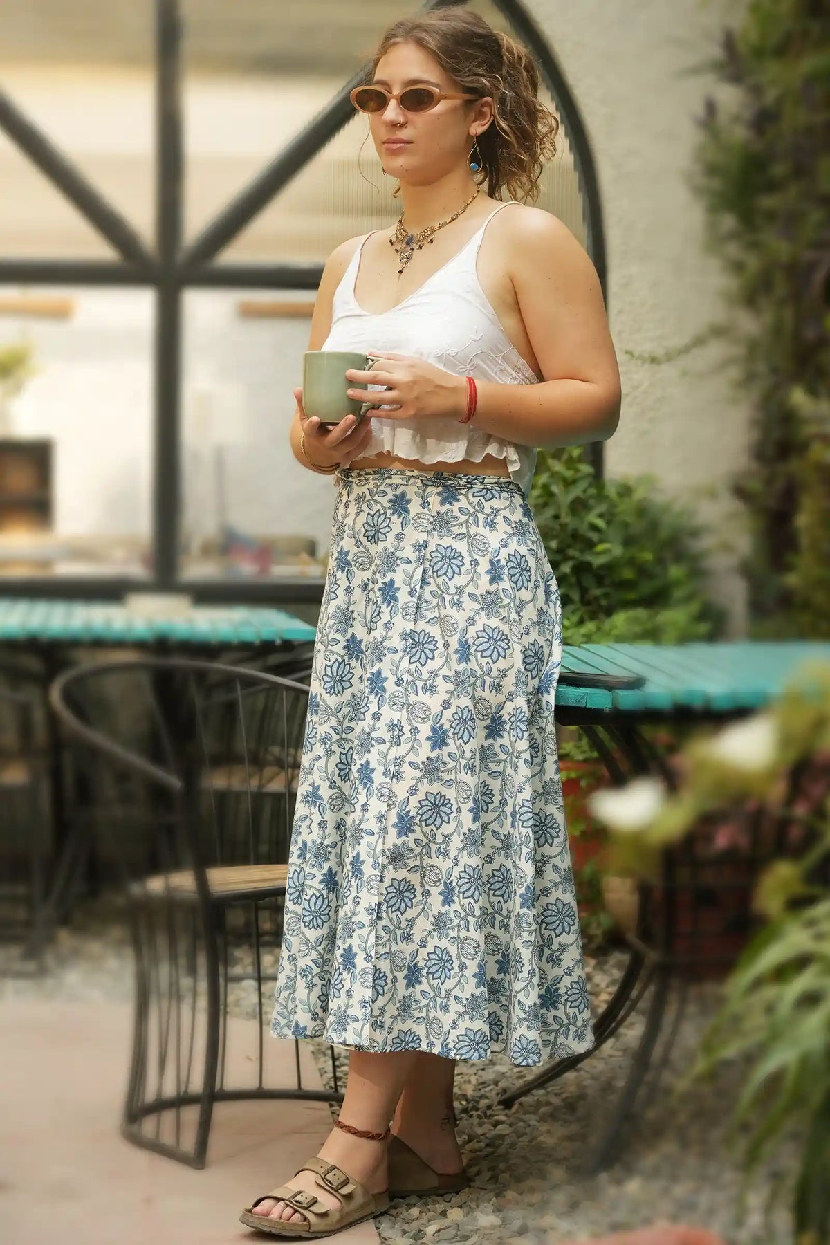 Lyla Dahlia Women's Blue Wrap Skirt