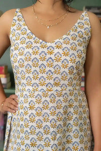 Hand block printed sleeveless dress made by artisans
