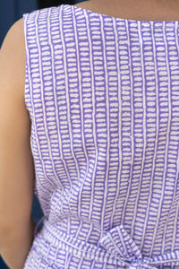 Comfortable cotton Zahra hand block printed violet jumpsuit