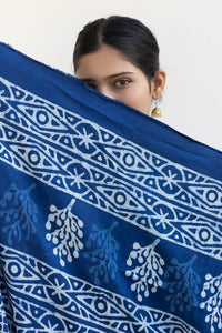 Leher Indigo Modal Satin Dupatta