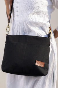 Hand Dyed Charcoal Black Raahi Messenger Bag