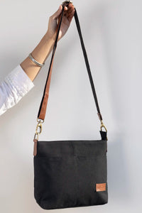 Hand Dyed Charcoal Black Raahi Messenger Bag