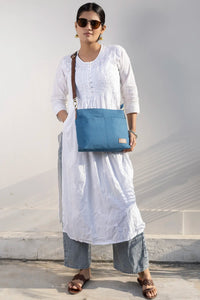 Hand Dyed Blue Raahi Messenger Bag