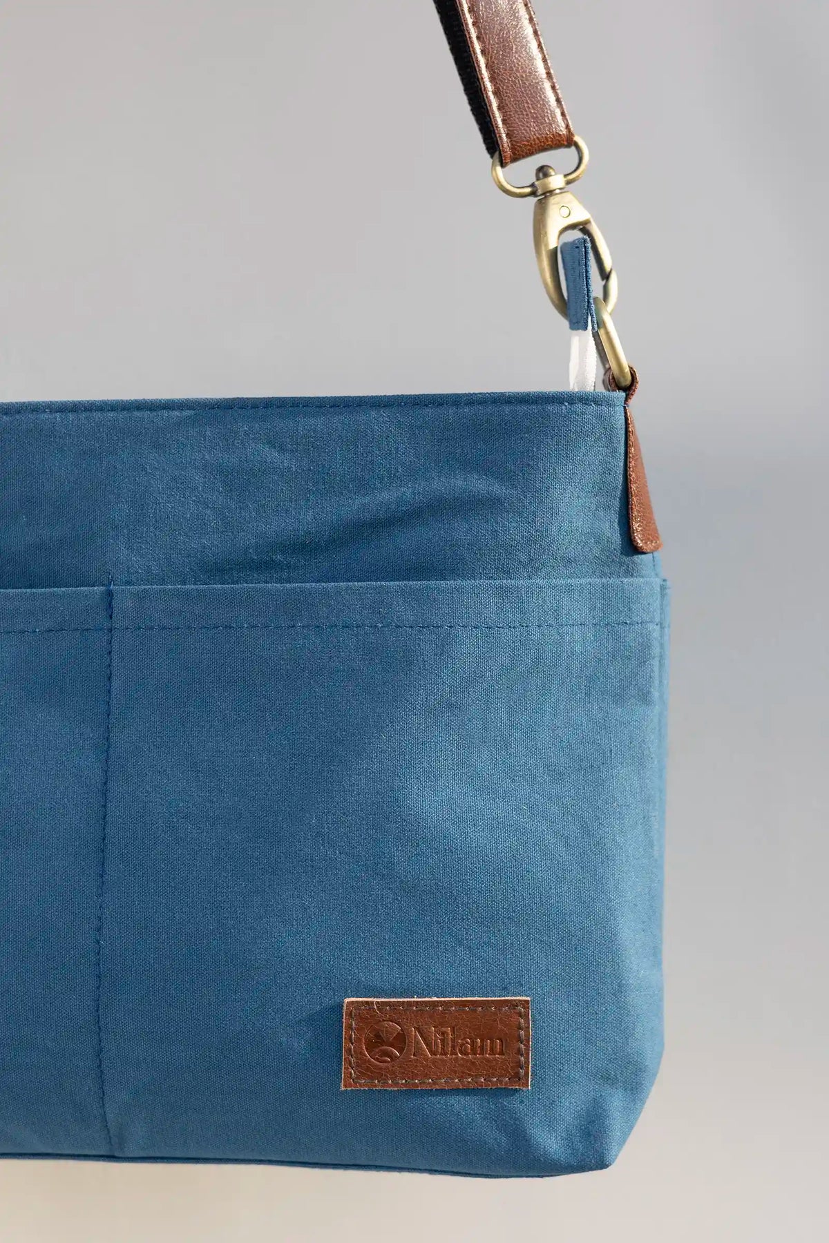 Hand Dyed Blue Raahi Messenger Bag