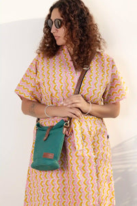 Hand Dyed Arya Emerald Sling Bag