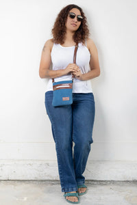 Hand Dyed Saara Blue Sling Bag