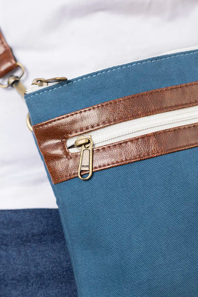 Hand Dyed Saara Blue Sling Bag