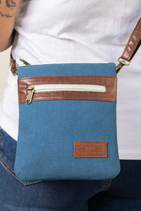 Hand Dyed Saara Blue Sling Bag