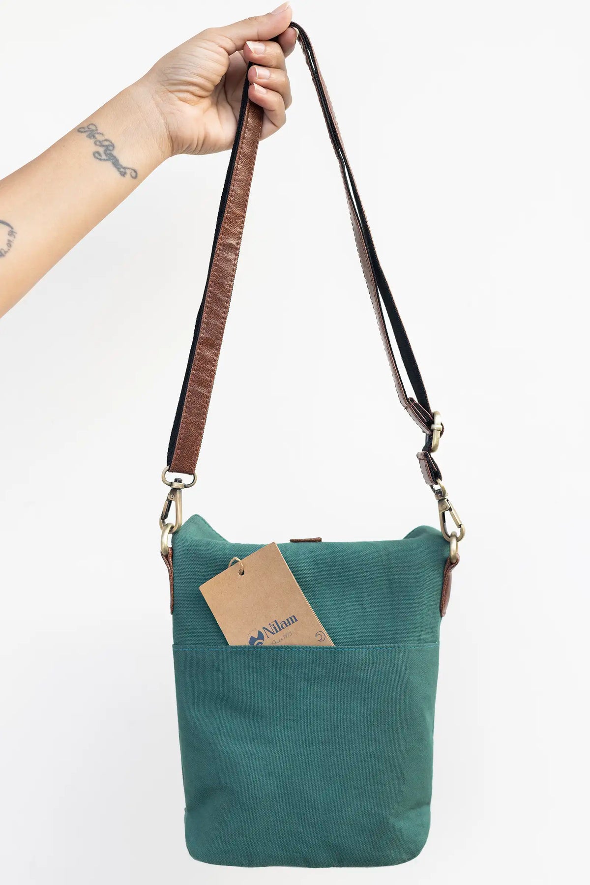 Hand Dyed Arya Emerald Sling Bag