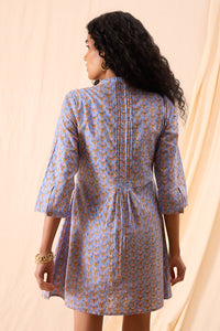 Ayesha Hand Block Printed Pintuck Dress
