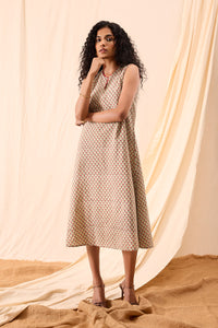 Maya Hand Block Printed A-Line Dress