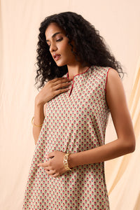 Maya Hand Block Printed A-Line Dress