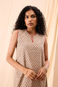 Maya Hand Block Printed A-Line Dress