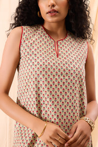 Maya Hand Block Printed A-Line Dress