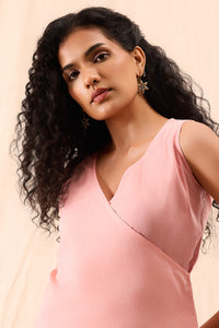 Nova Pink Hand Dyed Overlap Top