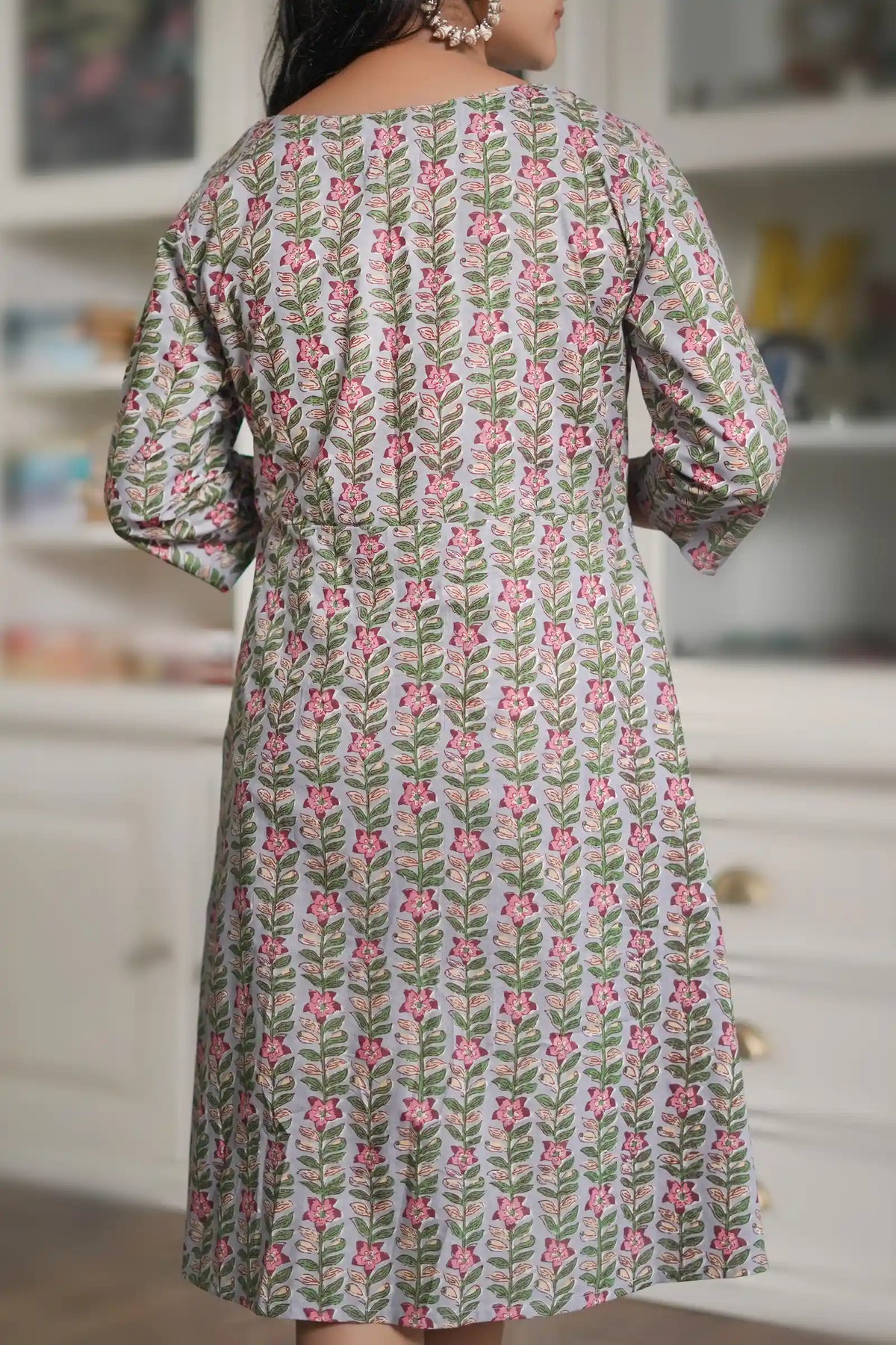 Chhaya Periwinkle Grey Skater Dress