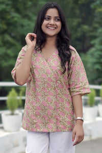 Lightweight summer Pihu Garden Button Top for women