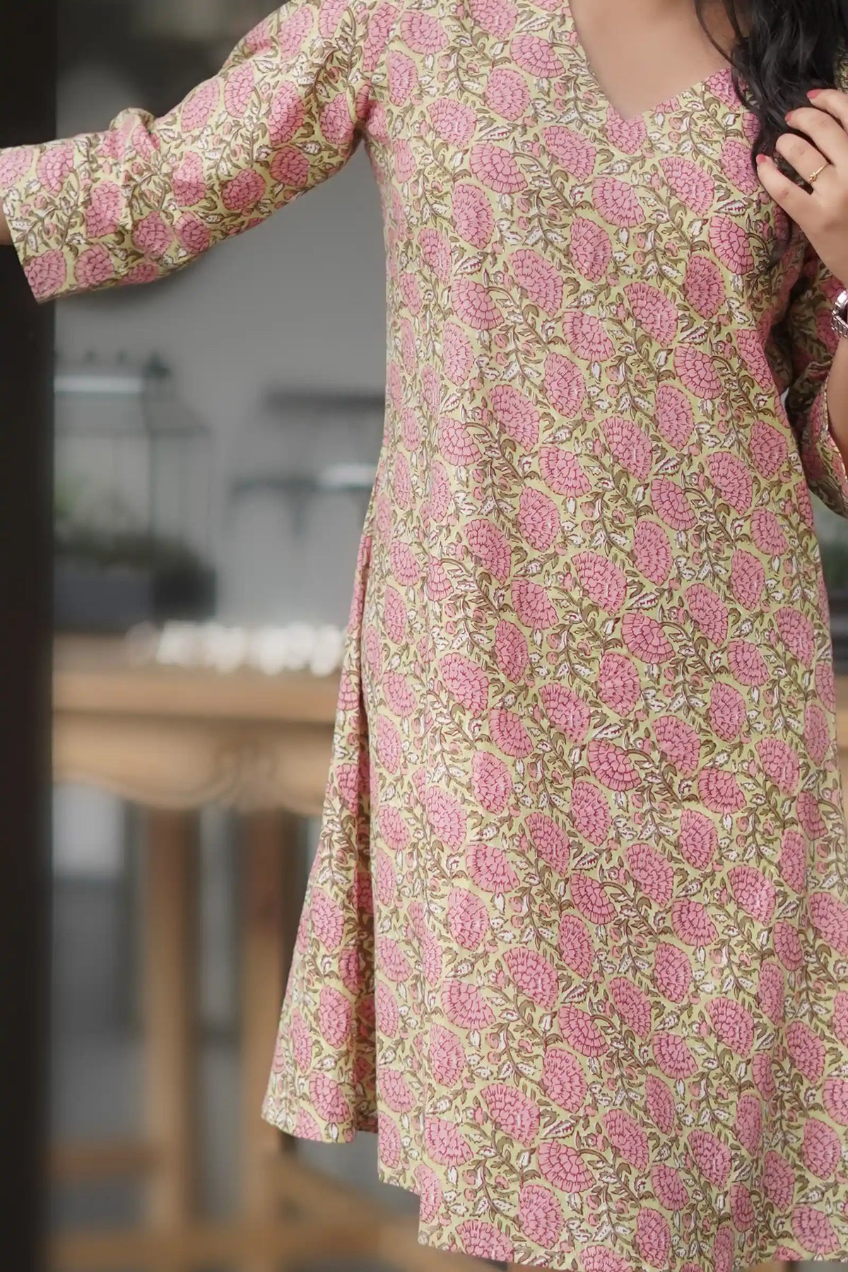 Organic cotton skater dress with garden print